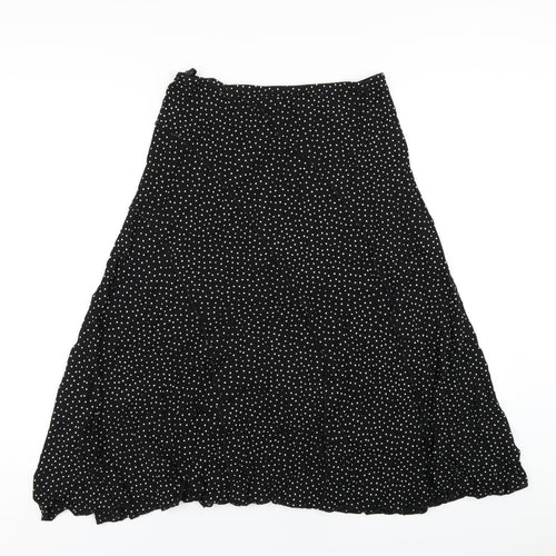 Per Una Womens Black Polka Dot Polyester A-Line Skirt Size 12