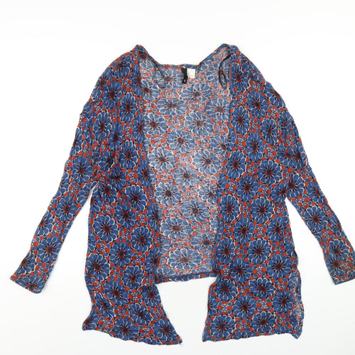 H&M Womens Multicoloured V-Neck Geometric Viscose Cardigan Jumper Size S