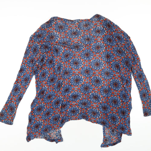 H&M Womens Multicoloured V-Neck Geometric Viscose Cardigan Jumper Size S
