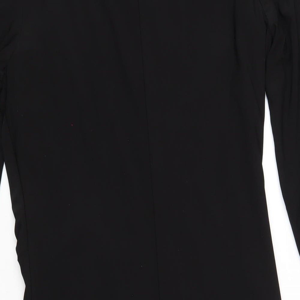 Betty Jackson Womens Black Polyester Bodycon Size 10 Boat Neck Pullover