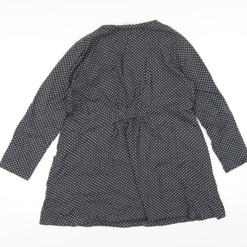 Tara Womens Grey Polka Dot Polyester A-Line Size 16 Round Neck Pullover