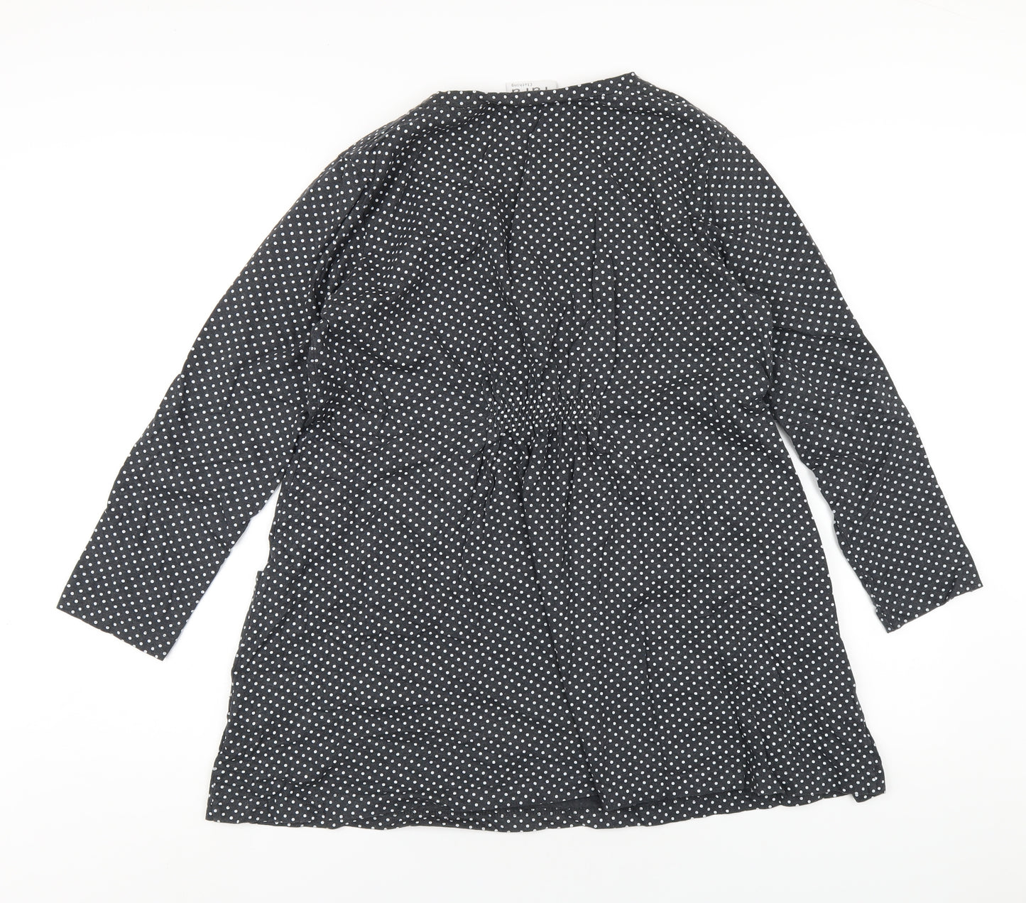 Tara Womens Grey Polka Dot Polyester A-Line Size 16 Round Neck Pullover