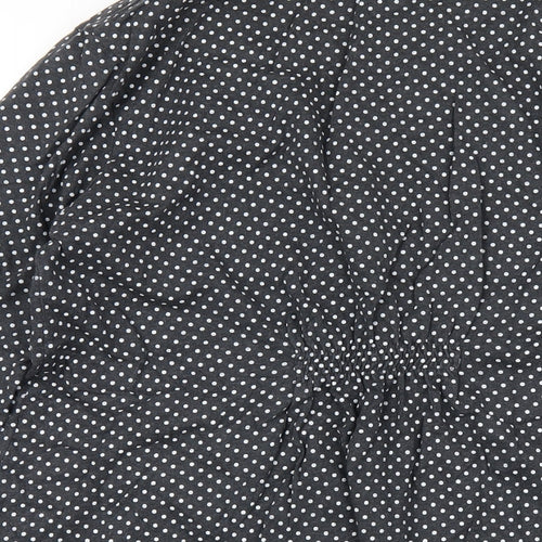 Tara Womens Grey Polka Dot Polyester A-Line Size 16 Round Neck Pullover