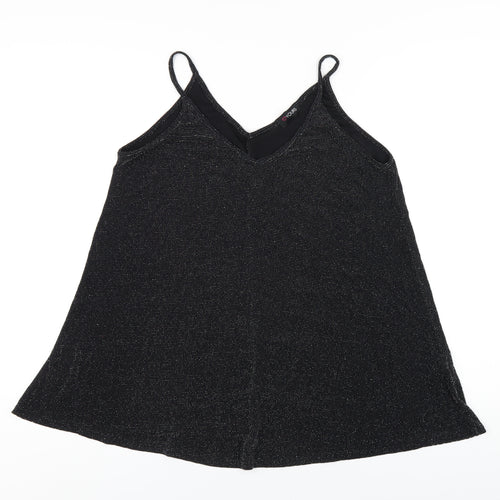 Yours Womens Black Nylon Camisole T-Shirt Size 18 V-Neck
