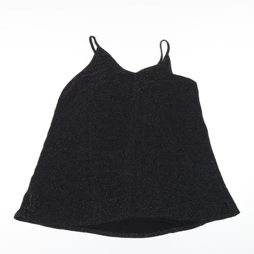 Yours Womens Black Nylon Camisole T-Shirt Size 18 V-Neck
