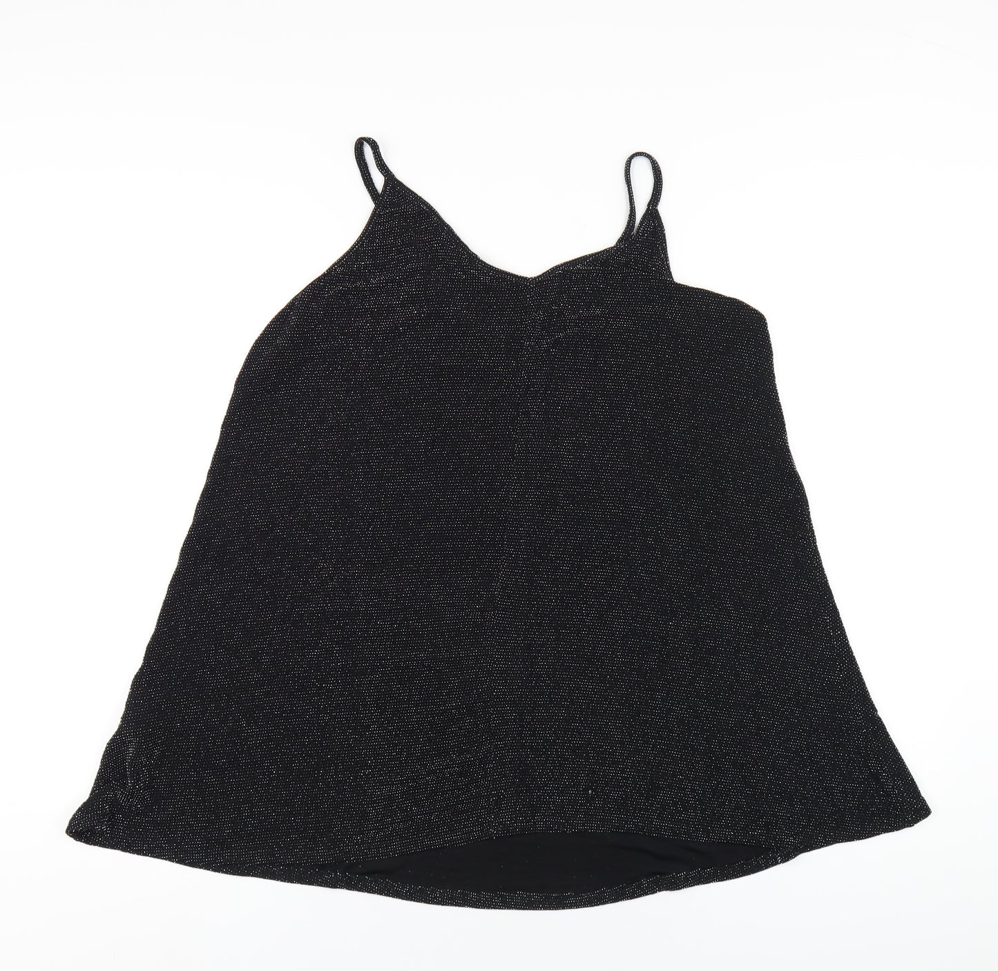 Yours Womens Black Nylon Camisole T-Shirt Size 18 V-Neck