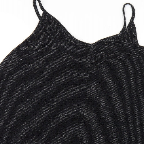 Yours Womens Black Nylon Camisole T-Shirt Size 18 V-Neck