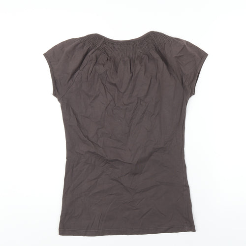 Esprit Womens Brown Cotton Basic T-Shirt Size M Scoop Neck