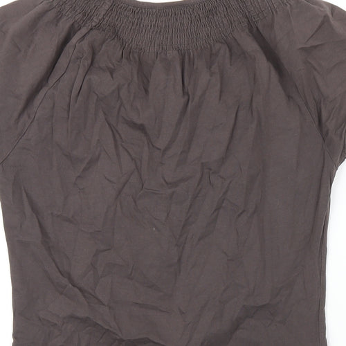 Esprit Womens Brown Cotton Basic T-Shirt Size M Scoop Neck