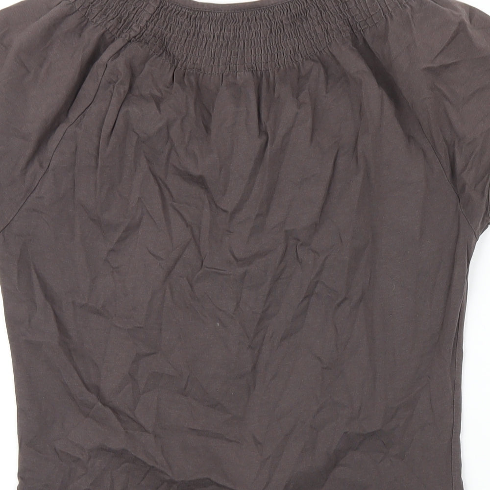 Esprit Womens Brown Cotton Basic T-Shirt Size M Scoop Neck