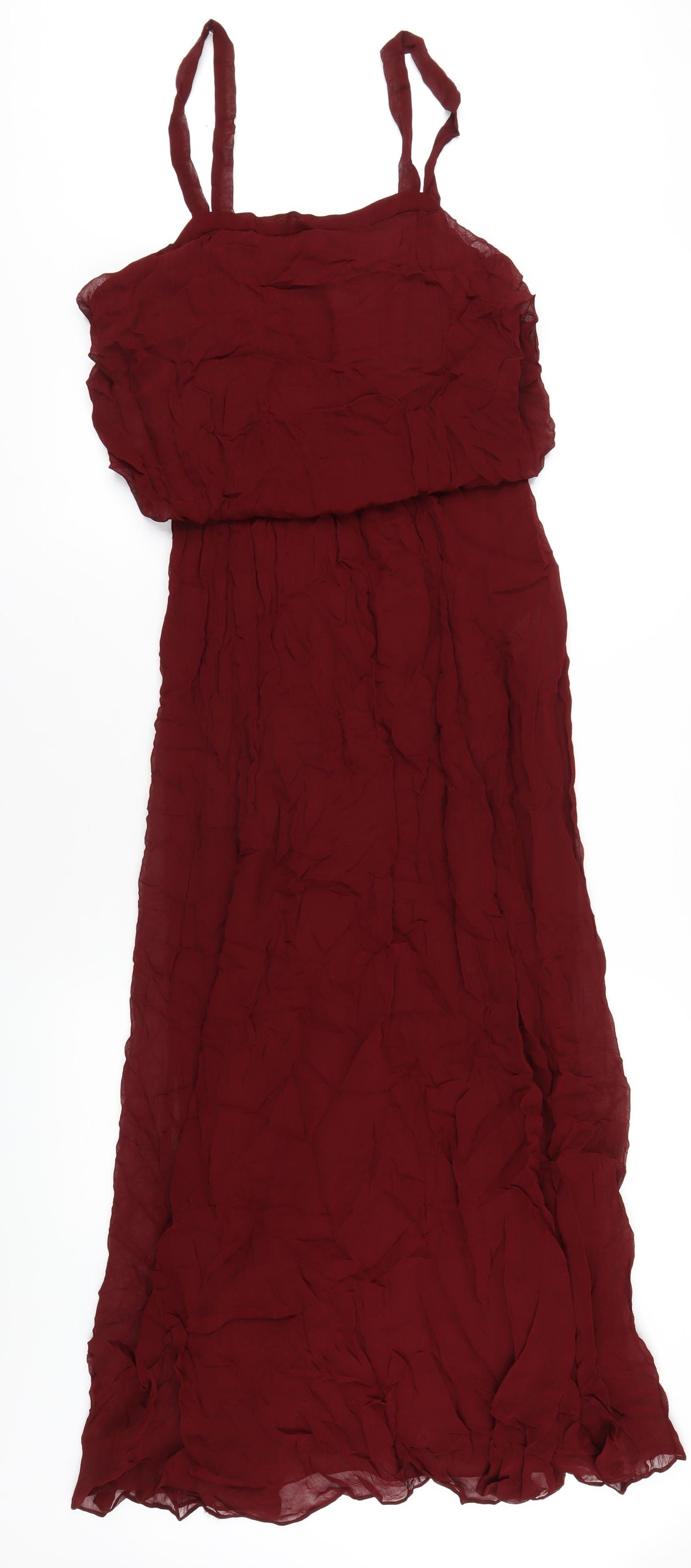 Zara Womens Red Viscose A-Line Size M Square Neck Pullover