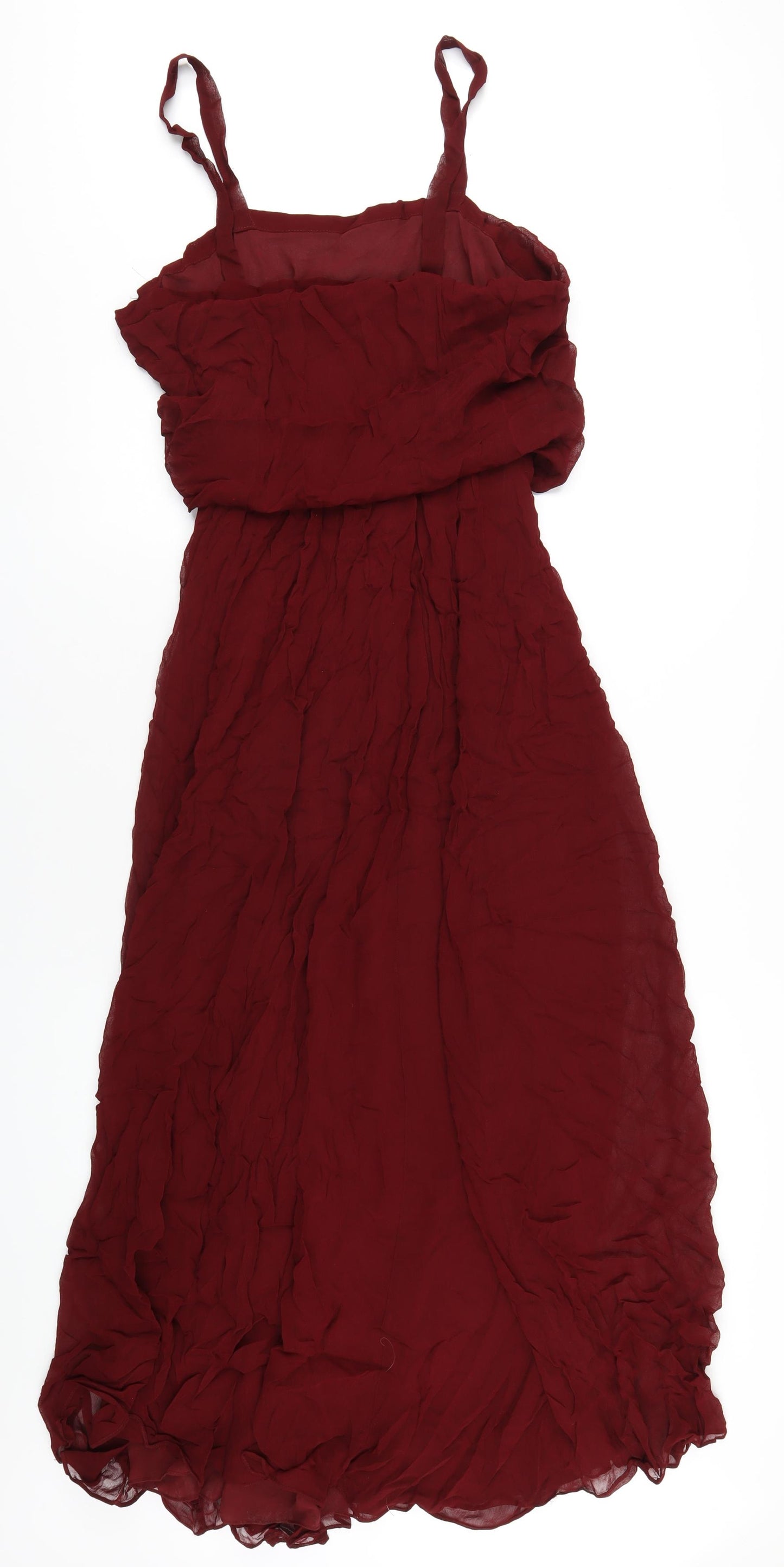 Zara Womens Red Viscose A-Line Size M Square Neck Pullover