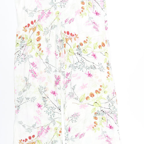 Marks and Spencer Womens Multicoloured Floral Viscose Trousers Size 14 L31 in Regular