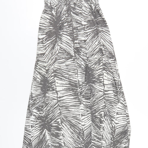 Gap Womens Grey Geometric Polyester A-Line Size S V-Neck Pullover
