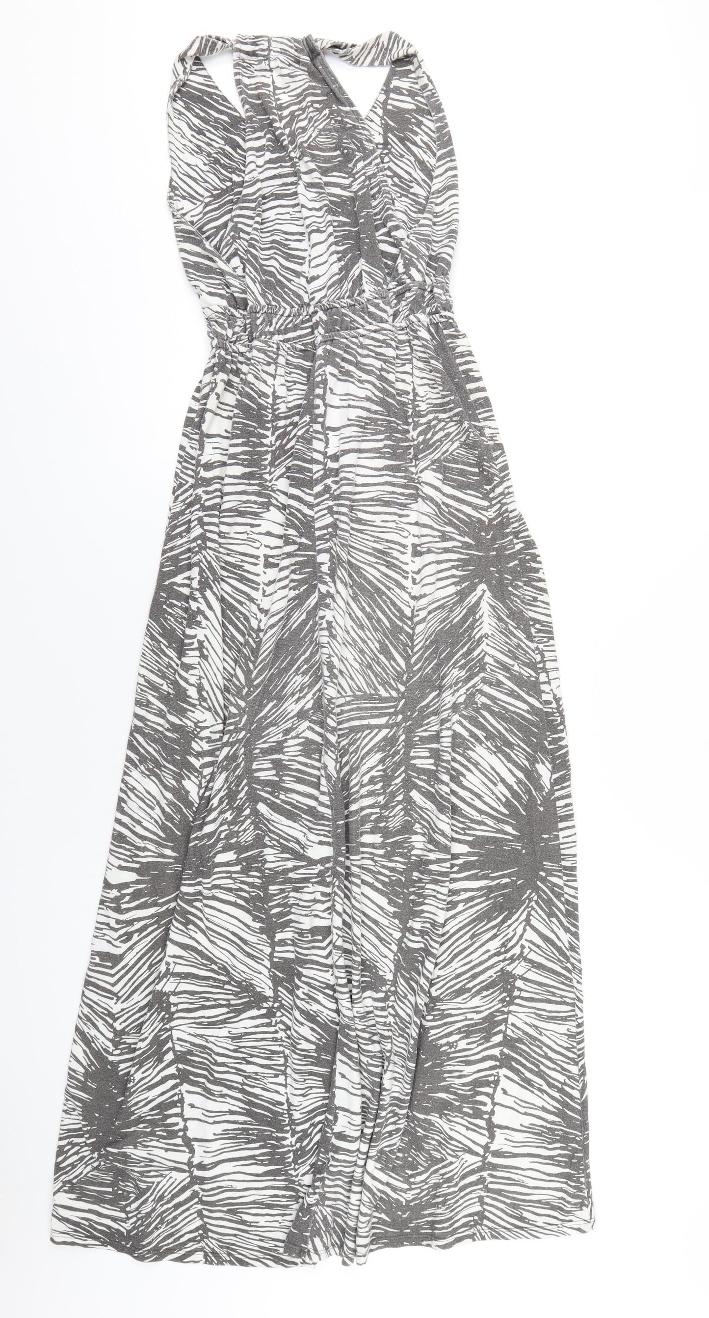 Gap Womens Grey Geometric Polyester A-Line Size S V-Neck Pullover