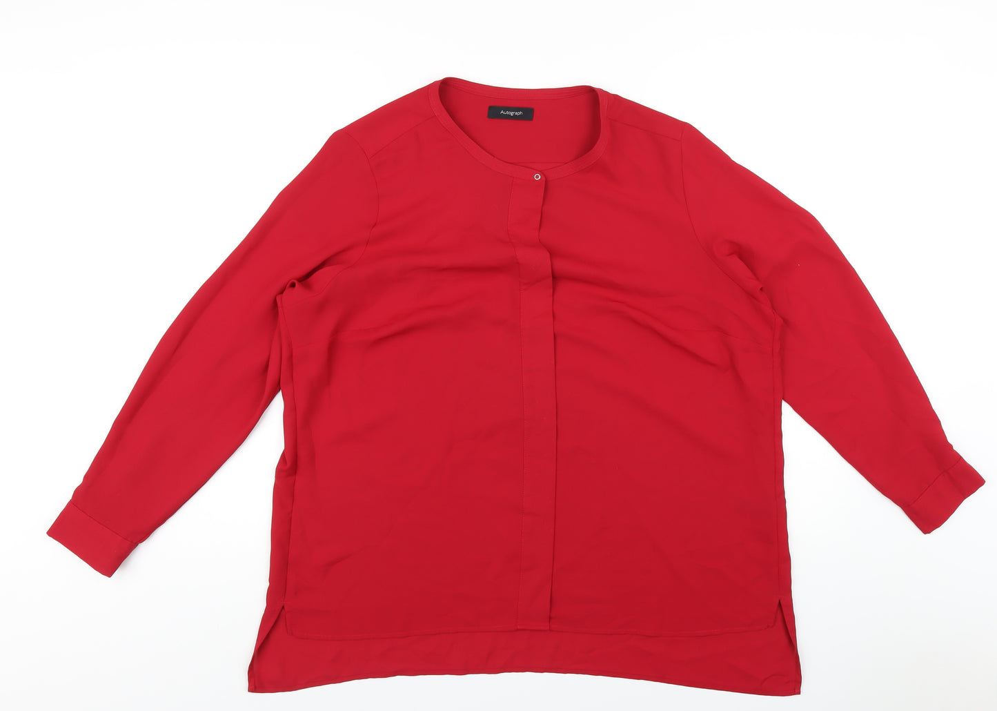 Autograph Womens Red Polyester Basic T-Shirt Size 18 Round Neck