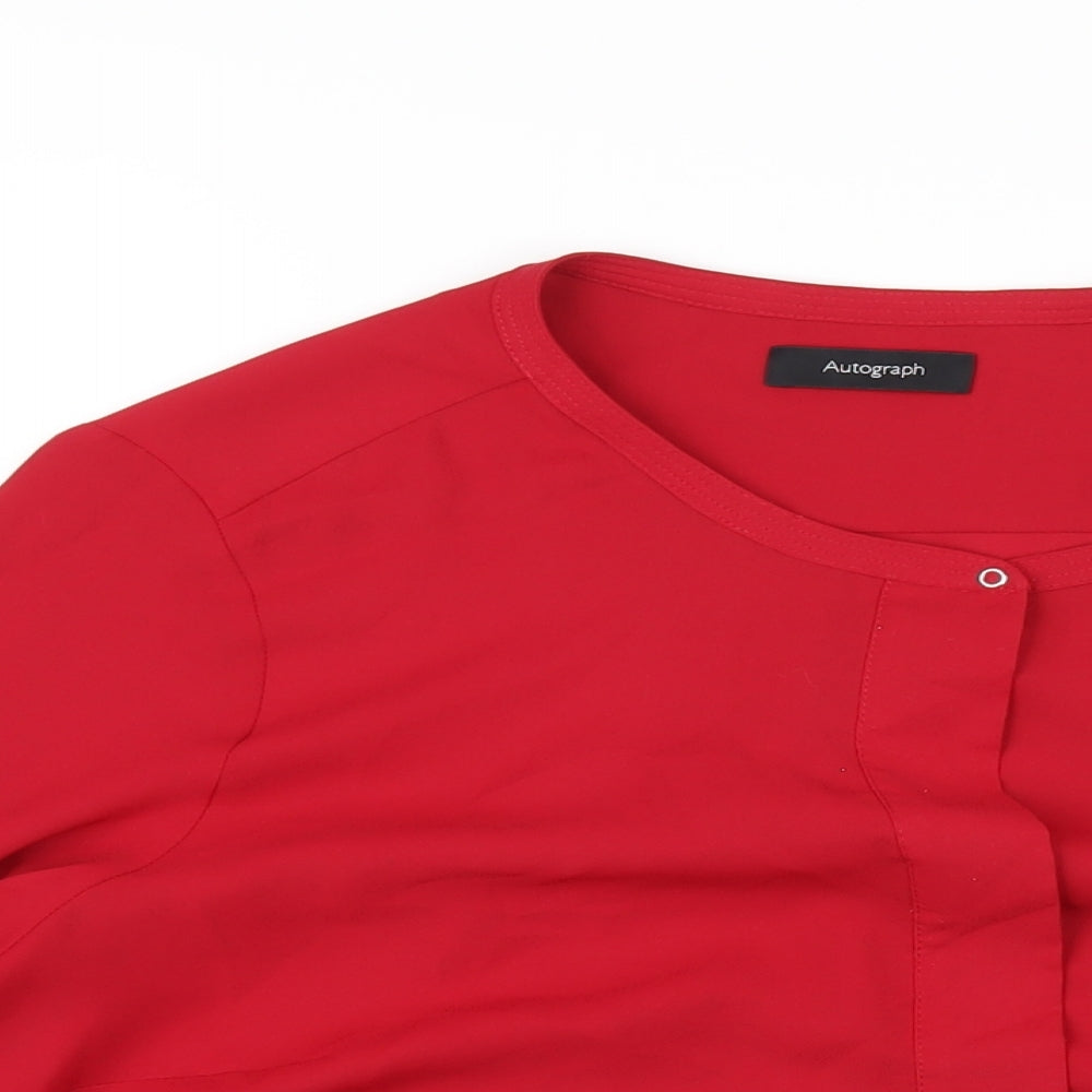 Autograph Womens Red Polyester Basic T-Shirt Size 18 Round Neck