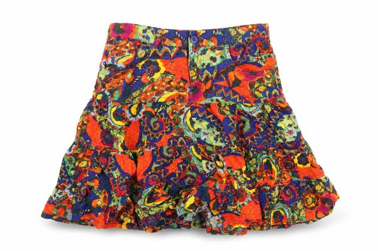 The Children's Place Girls Multicoloured Geometric Cotton A-Line Skirt Size 12 Years Regular Zip