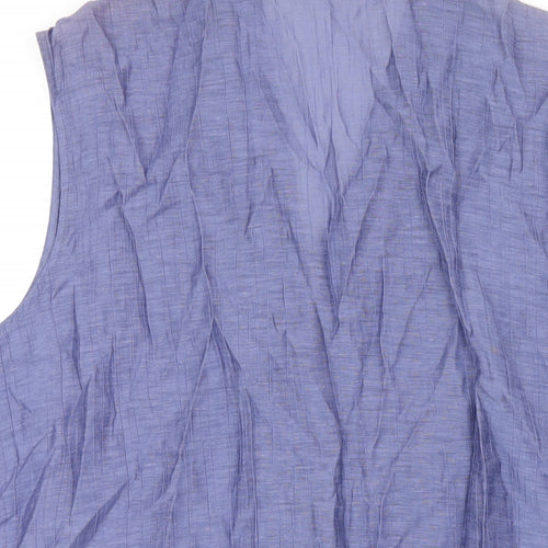 Eugen Klein Womens Blue Viscose Basic Button-Up Size 22 Collared