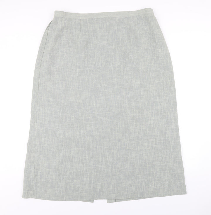 ELVI Womens Green Polyester A-Line Skirt Size 22 Zip