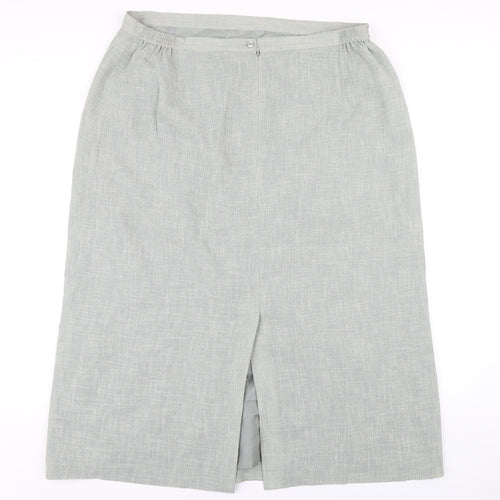 ELVI Womens Green Polyester A-Line Skirt Size 22 Zip