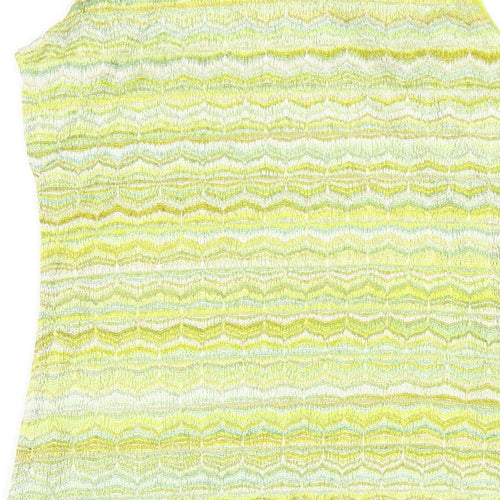 H&M Womens Green Geometric Polyester Tank Dress Size M Scoop Neck Pullover