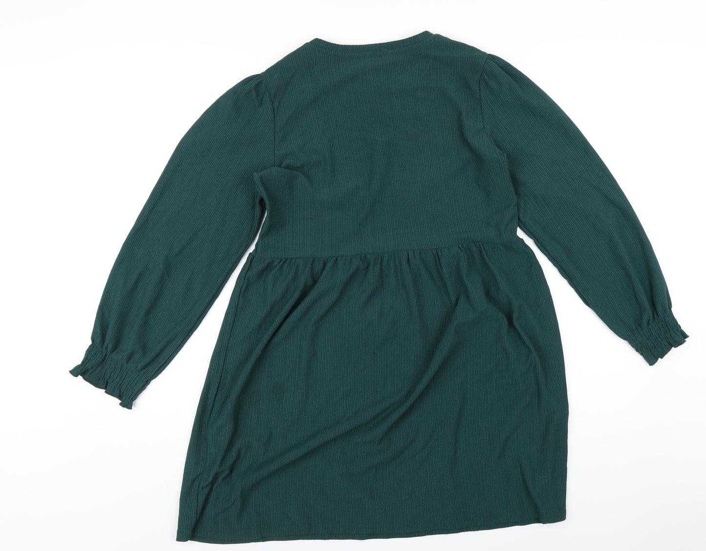 New Look Womens Green Polyester A-Line Size 10 Round Neck Pullover