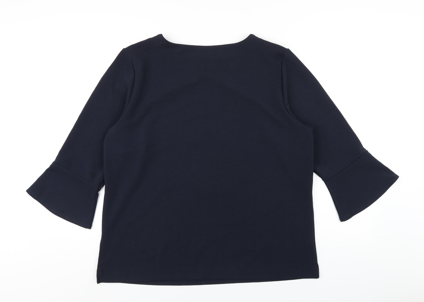 Cotton Traders Womens Blue Polyester Basic T-Shirt Size 16 Round Neck