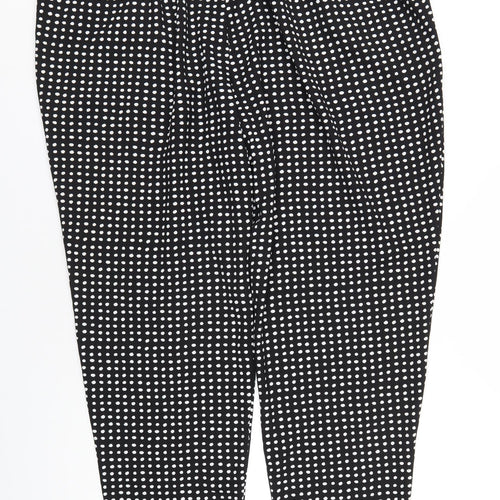 Classic Womens Black Polka Dot Polyester Trousers Size 22 L32 in Regular