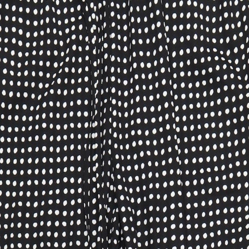 Classic Womens Black Polka Dot Polyester Trousers Size 22 L32 in Regular
