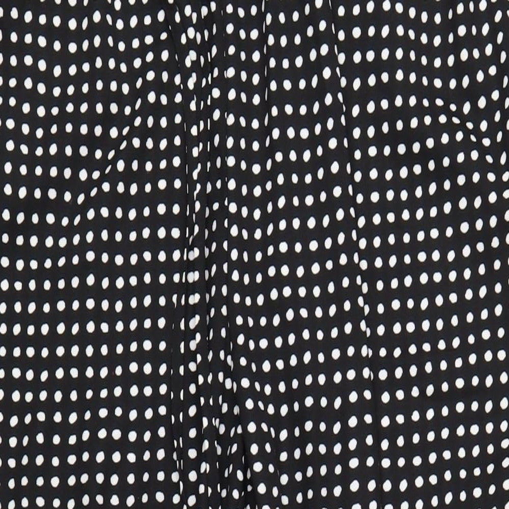 Classic Womens Black Polka Dot Polyester Trousers Size 22 L32 in Regular