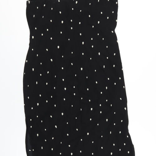 Nasty Gal Womens Black Polka Dot Polyester Bodycon Size 12 Cowl Neck Zip