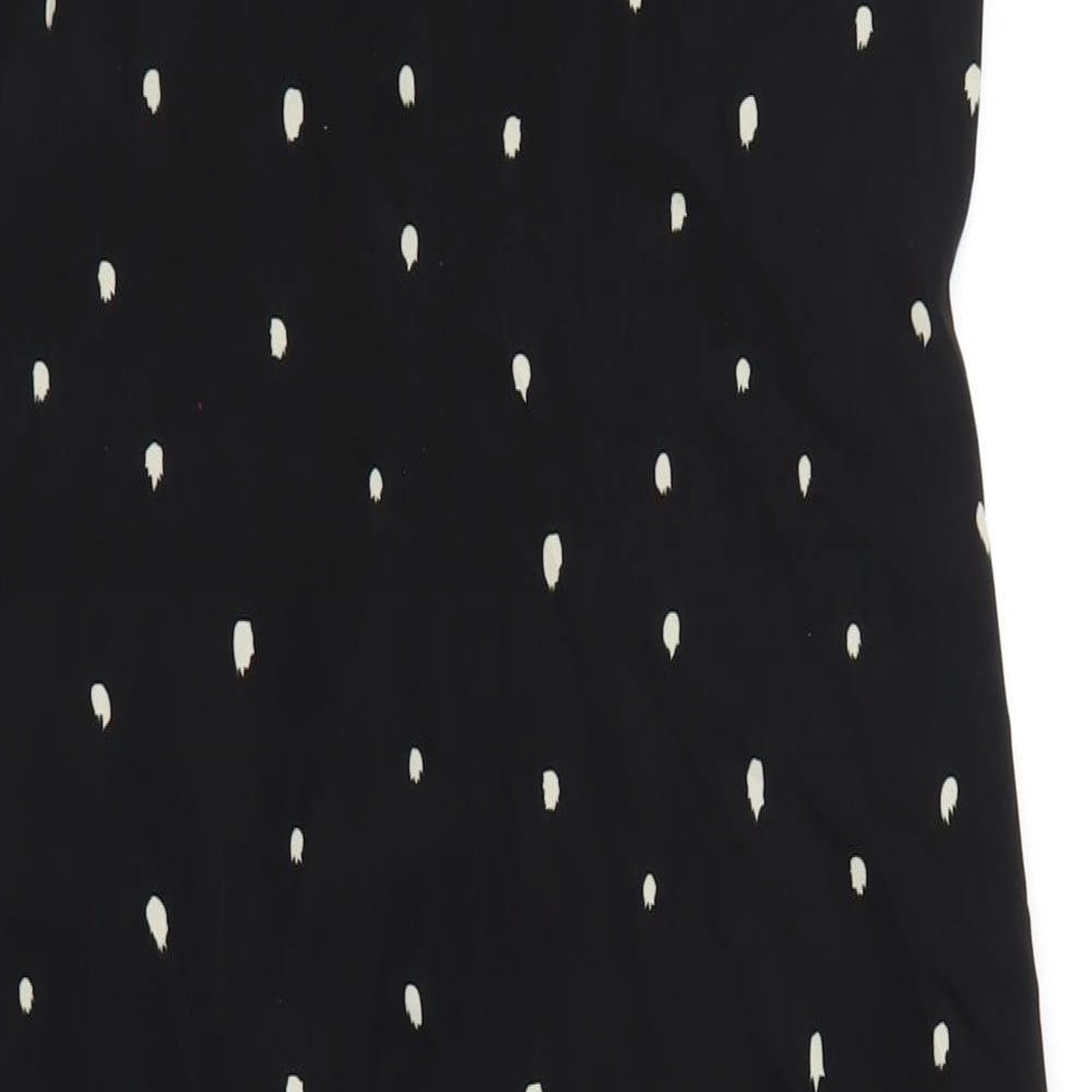 Nasty Gal Womens Black Polka Dot Polyester Bodycon Size 12 Cowl Neck Zip