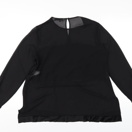 Zara Womens Black Polyester Basic T-Shirt Size XS Round Neck
