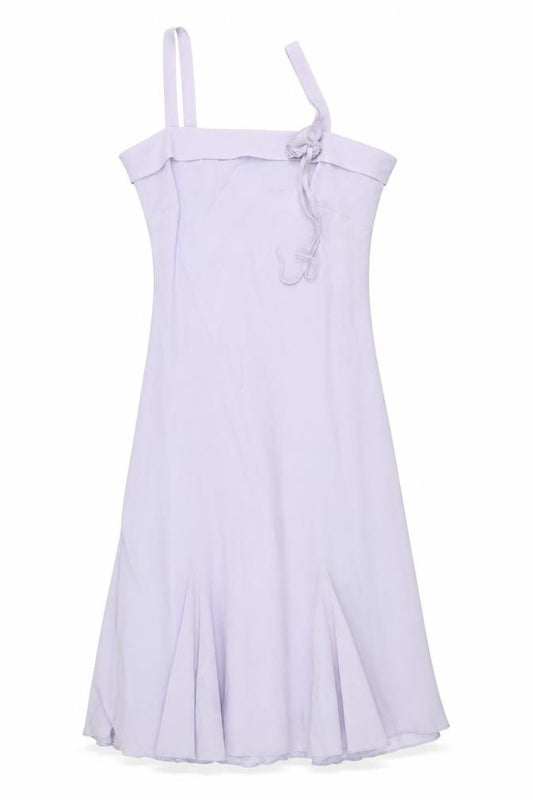 Front view of Classics women’s purple polyester a-line, size UK 12, square neck pullover
