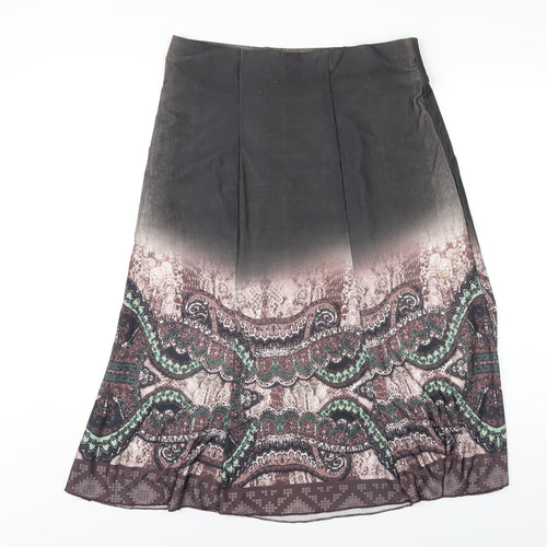 JUST ELEGANCE Womens Multicoloured Geometric Polyester A-Line Skirt Size 14
