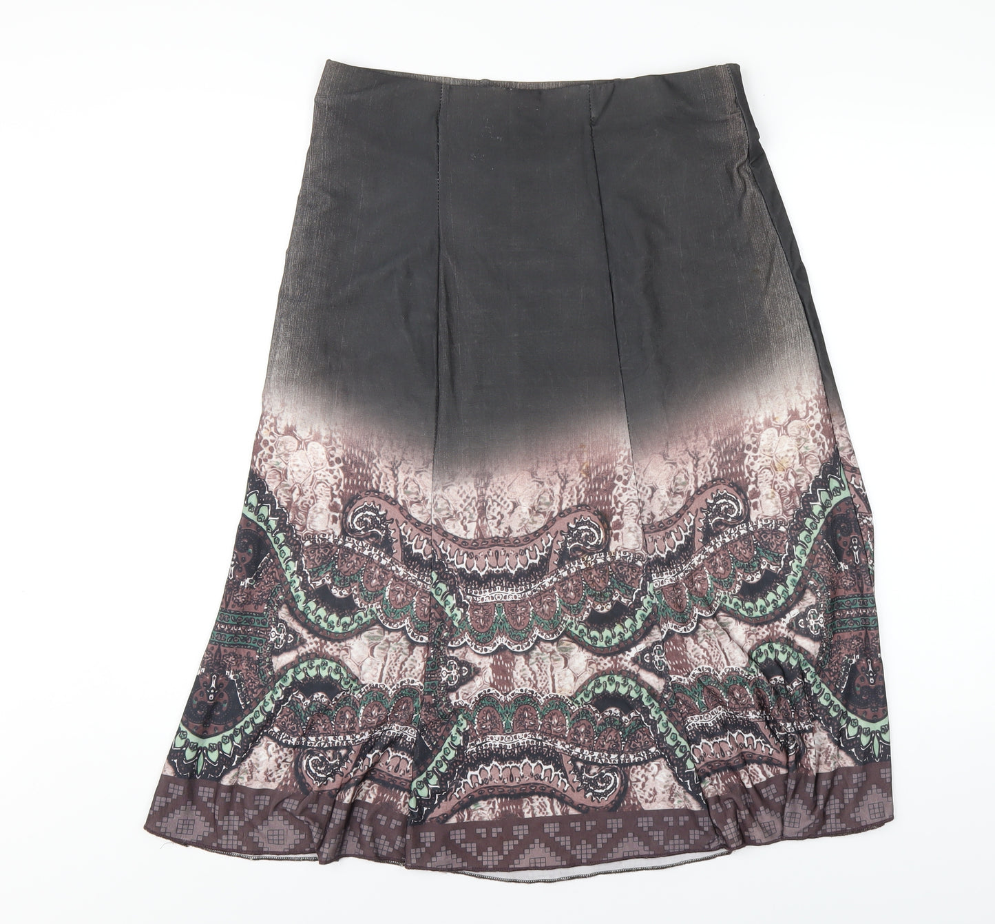 JUST ELEGANCE Womens Multicoloured Geometric Polyester A-Line Skirt Size 14