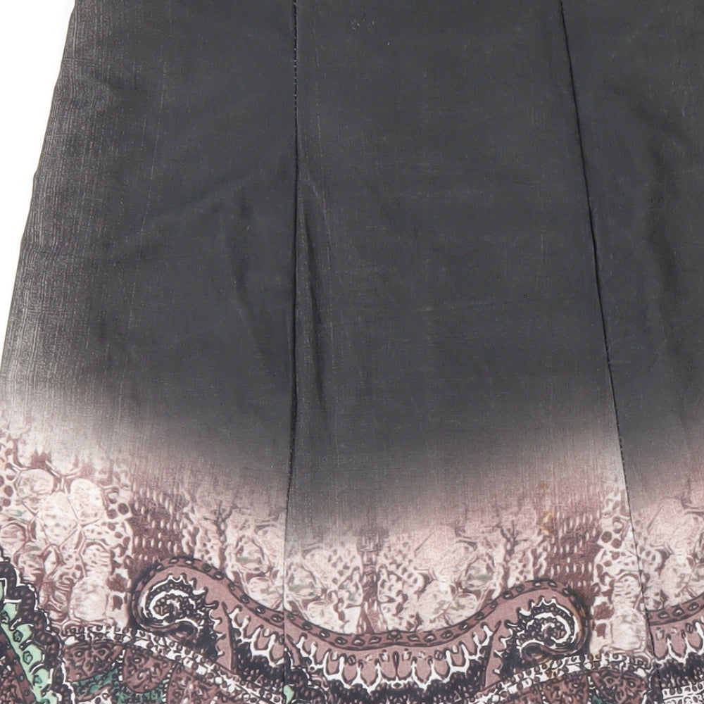 JUST ELEGANCE Womens Multicoloured Geometric Polyester A-Line Skirt Size 14