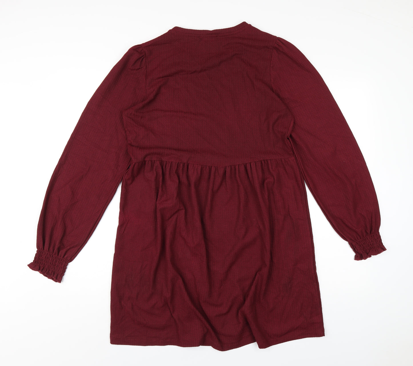 New Look Womens Red Polyester A-Line Size 10 Round Neck Pullover