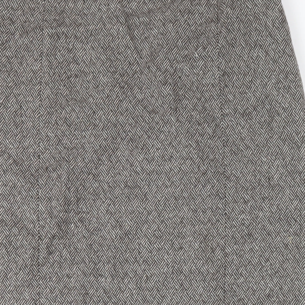 Hobbs Womens Brown Wool A-Line Skirt Size 14 Zip