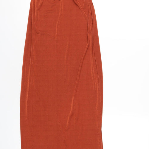 I SAW IT FIRST Womens Orange Polyester Maxi Size 8 Round Neck Pullover