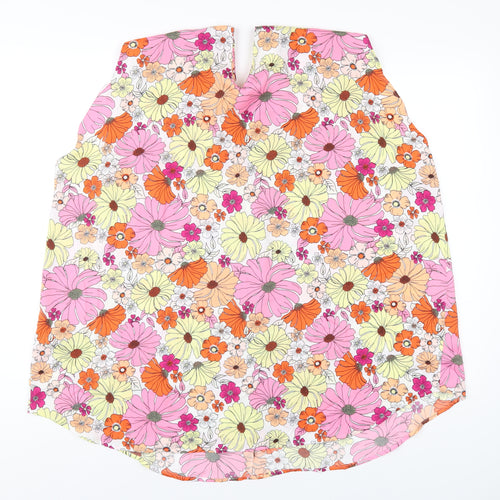 Marks and Spencer Womens Multicoloured Floral Polyester Basic Tank Size 22 V-Neck