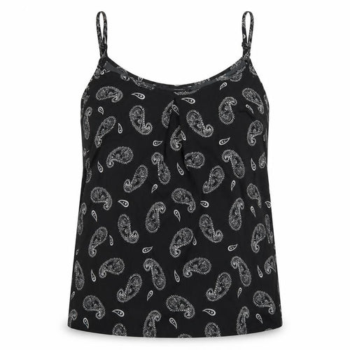Capsule Womens Black Paisley Polyester Camisole T-Shirt Size 20 Round Neck