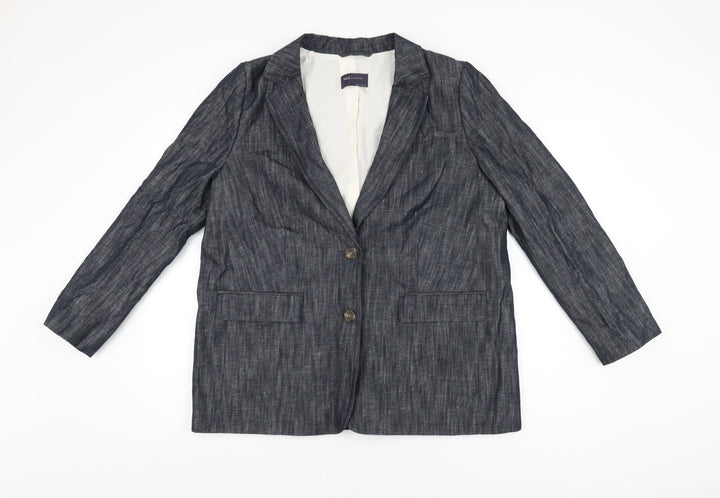 Marks and Spencer Womens Grey Jacket Blazer Size 16 Button