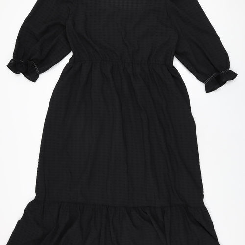 Marks and Spencer Womens Black Polyester A-Line Size 20 Square Neck Pullover