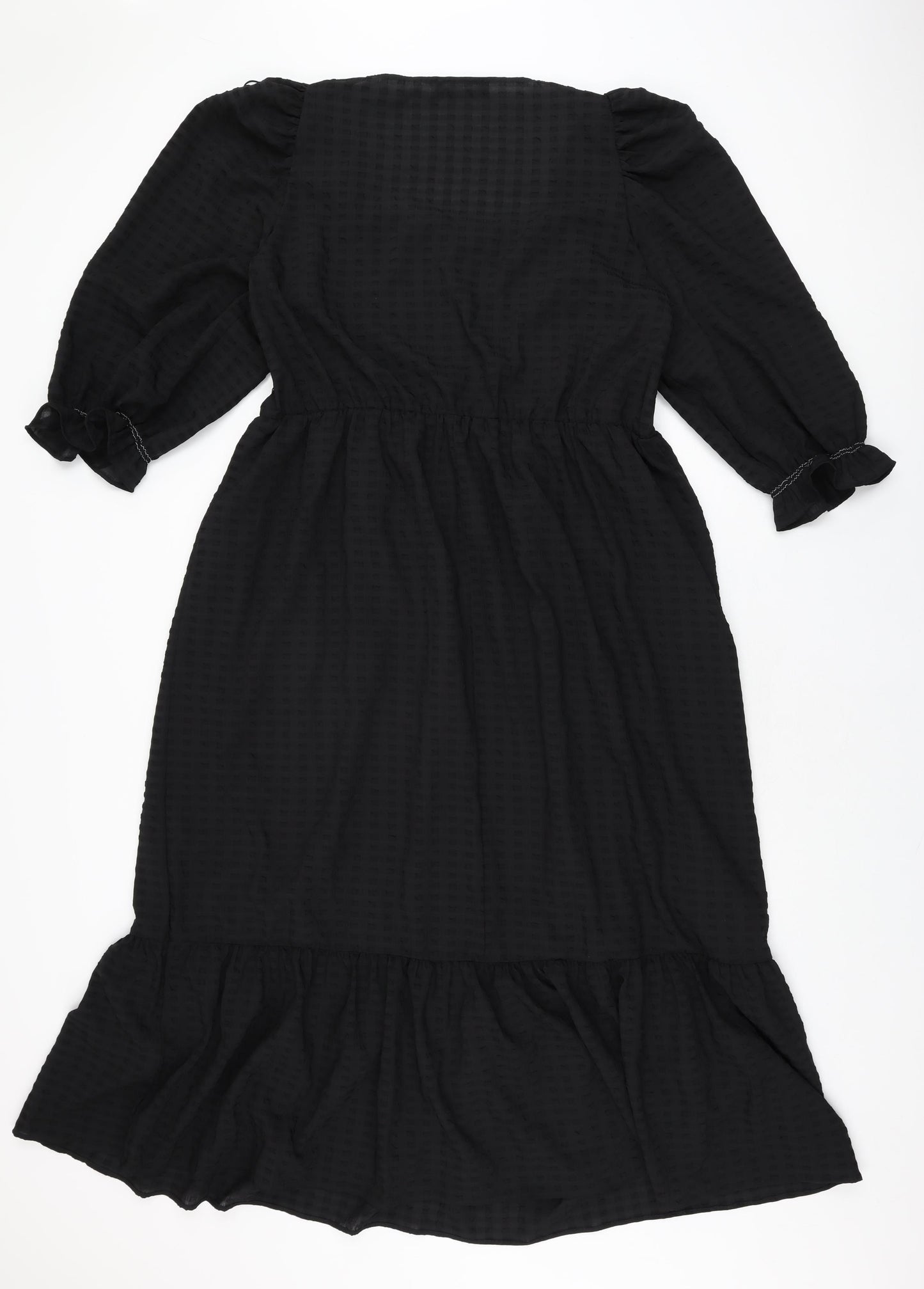 Marks and Spencer Womens Black Polyester A-Line Size 20 Square Neck Pullover