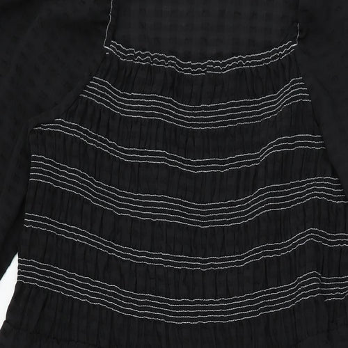 Marks and Spencer Womens Black Polyester A-Line Size 20 Square Neck Pullover