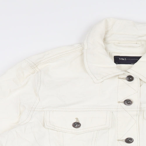 Marks and Spencer Womens Ivory Jacket Size 14 Button