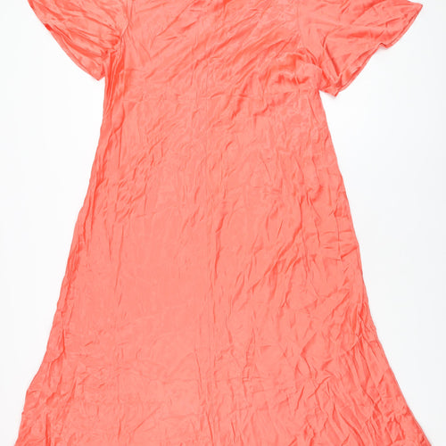 Marks and Spencer Womens Pink Viscose A-Line Size 22 V-Neck Pullover