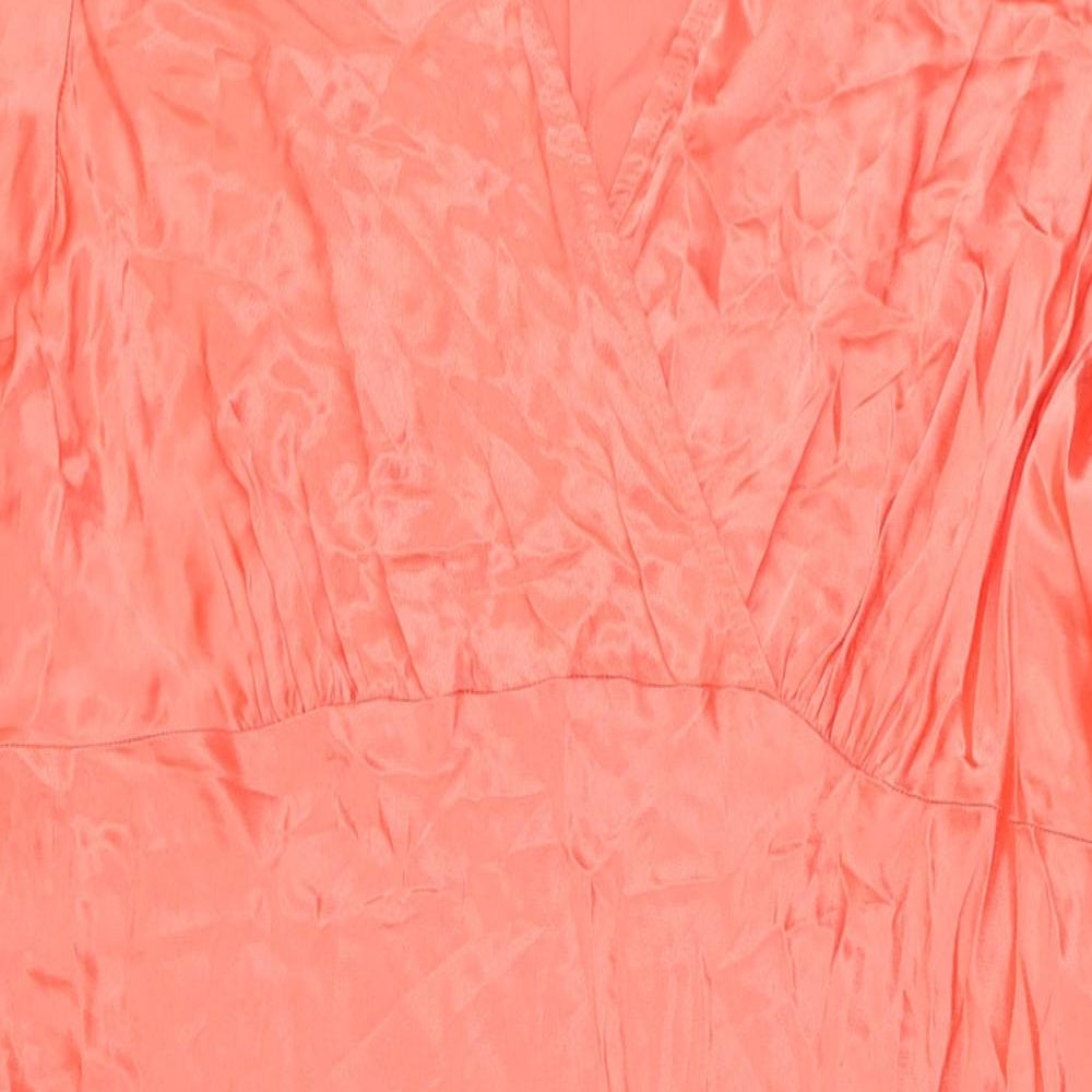 Marks and Spencer Womens Pink Viscose A-Line Size 22 V-Neck Pullover